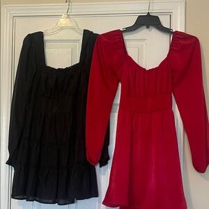Two Altar'd State Black Red Party Dresses Long sleeve Small